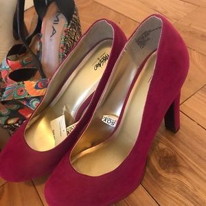 Fuchsia Suede Heels